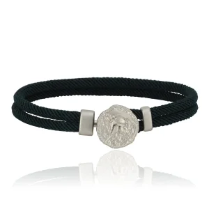 Helmet 925 Ayar Gümüş İpli Erkek Bileklik - Ill