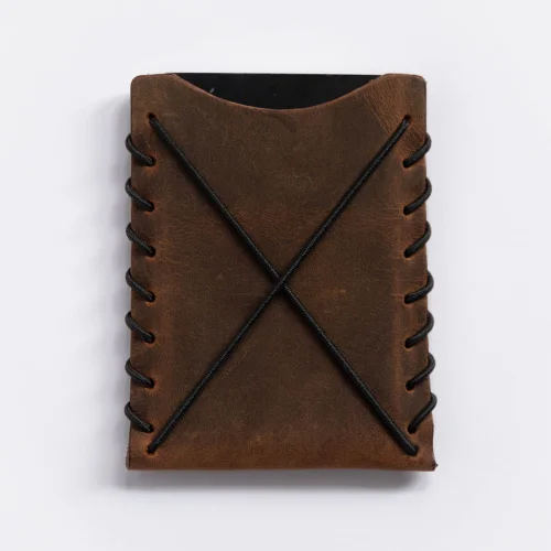 minimal X design - V1 Minimalist Cardholder Wallet - Genuine Leather And Handmade