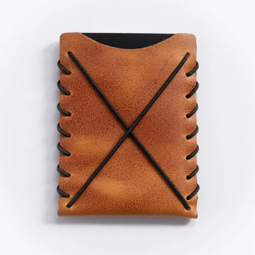 minimal X design - V1 Minimalist Cardholder Wallet - Genuine Leather And Handmade