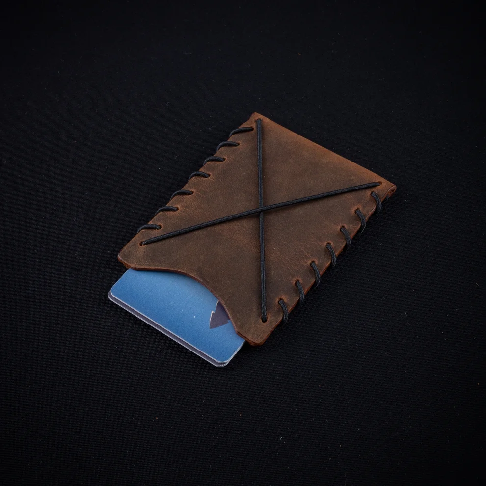 minimal X design - V1 Minimalist Cardholder Wallet - Genuine Leather And Handmade