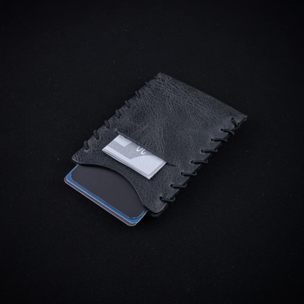 minimal X design - V1 Minimalist Cardholder Wallet - Genuine Leather And Handmade