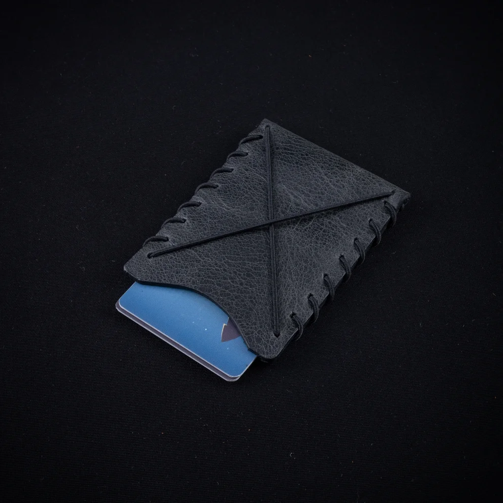 minimal X design - V1 Minimalist Cardholder Wallet - Genuine Leather And Handmade