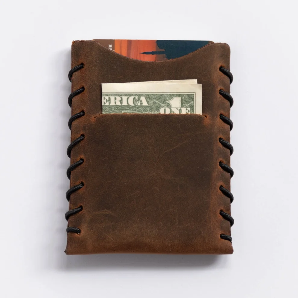minimal X design - V1 Minimalist Cardholder Wallet - Genuine Leather And Handmade