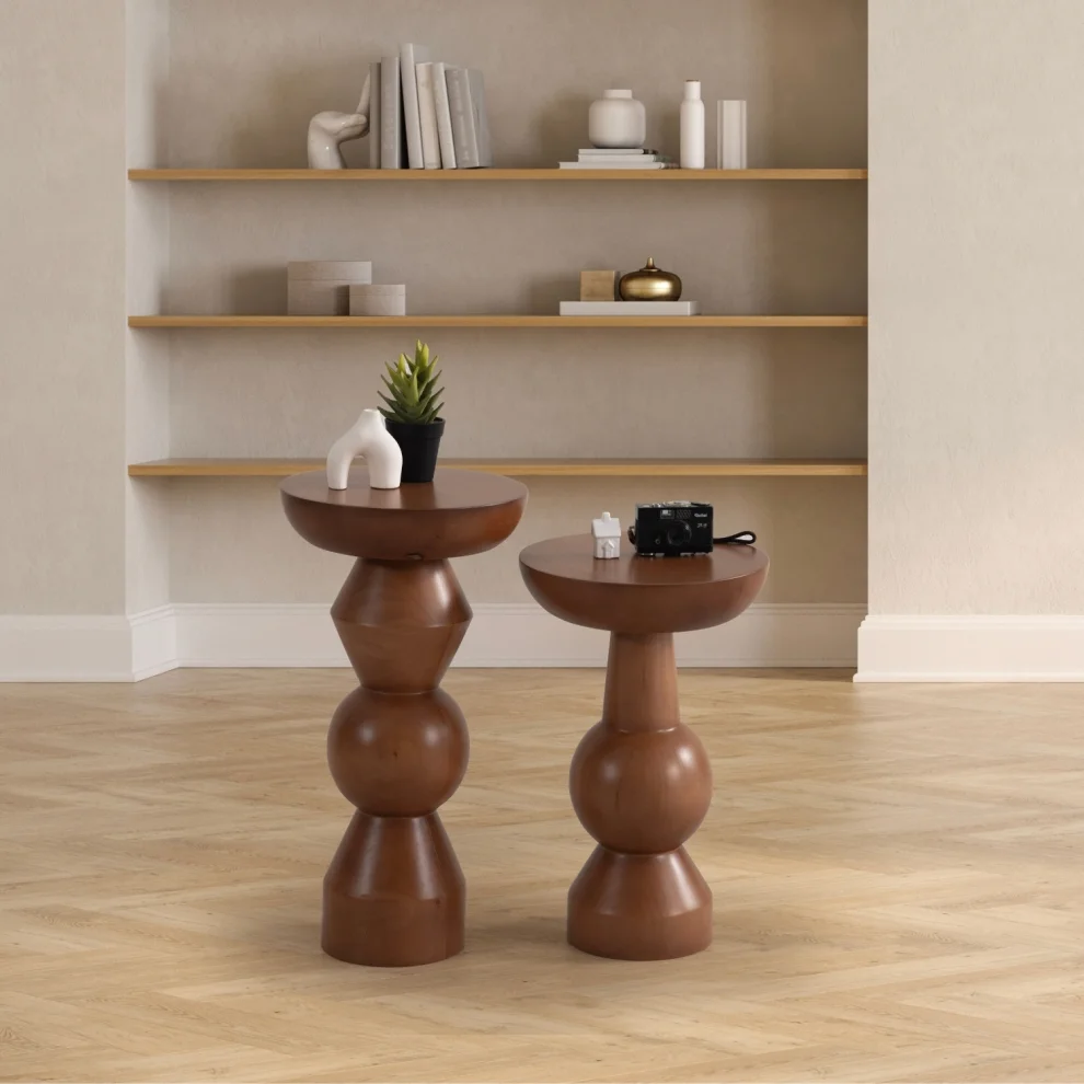 More Wood Design - Enva Mushroom Coffee Table Set Of 2