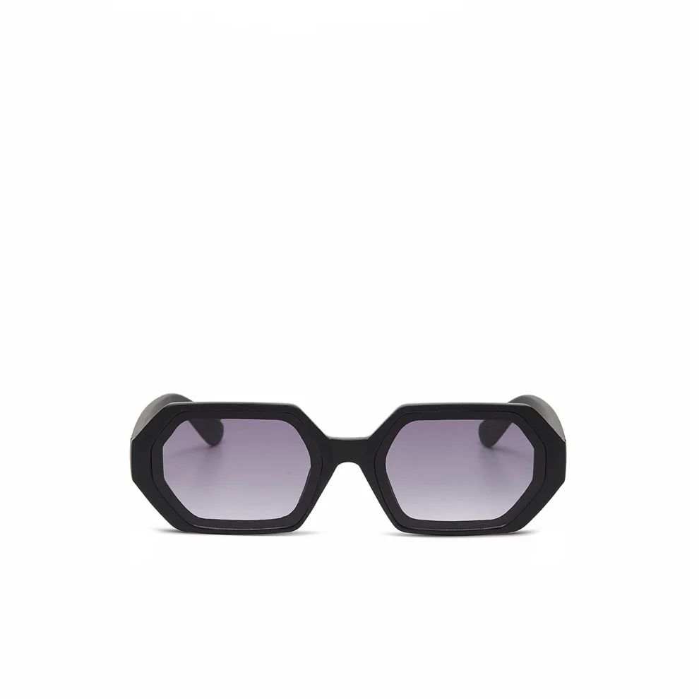Okkia Eyewear - Andrea Hexagon Unisex Sunglasses Black