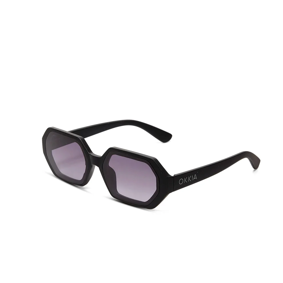 Okkia Eyewear - Andrea Hexagon Unisex Sunglasses Black