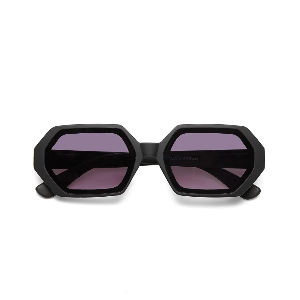 Okkia Eyewear - Andrea Hexagon Unisex Sunglasses Black