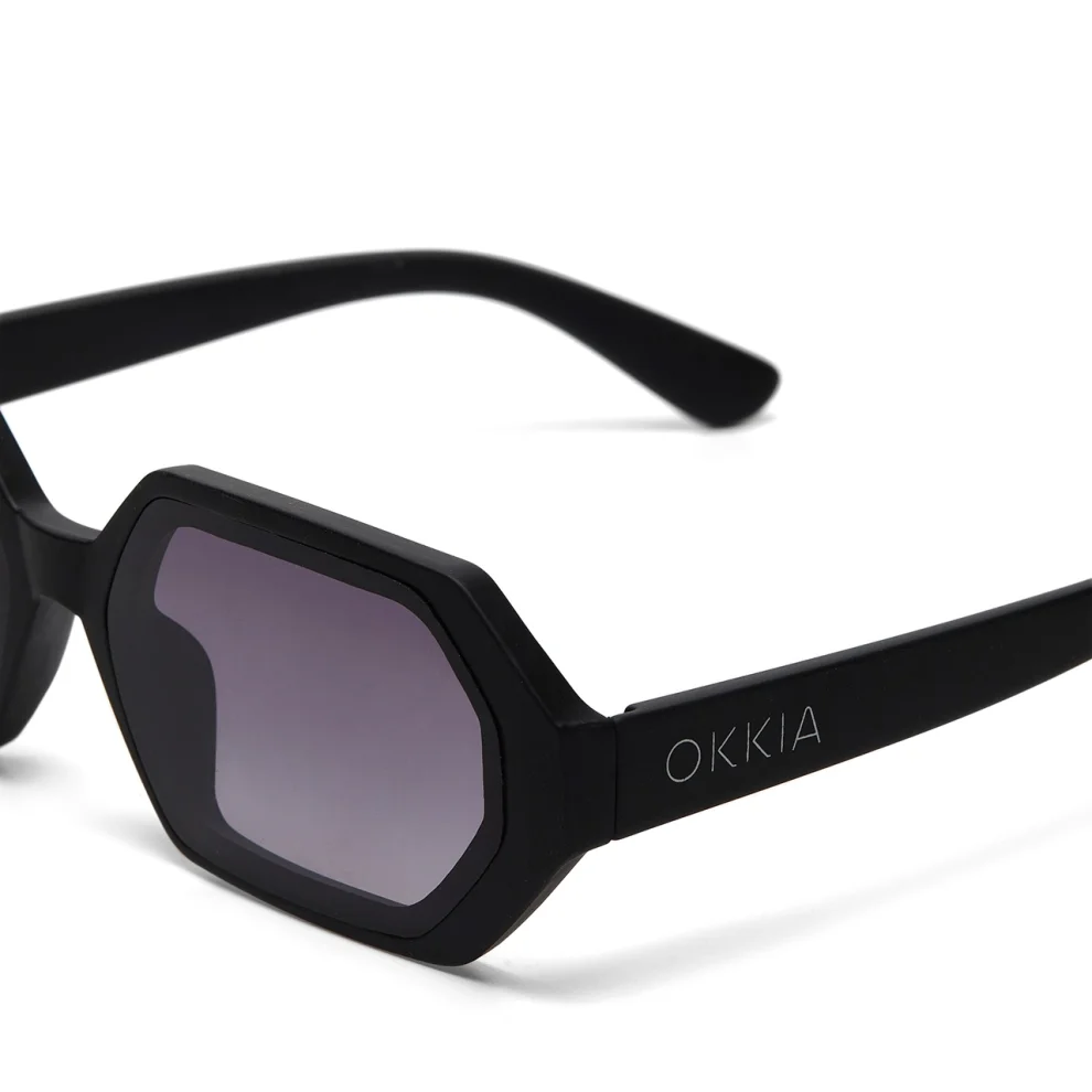 Okkia Eyewear - Andrea Hexagon Unisex Sunglasses Black