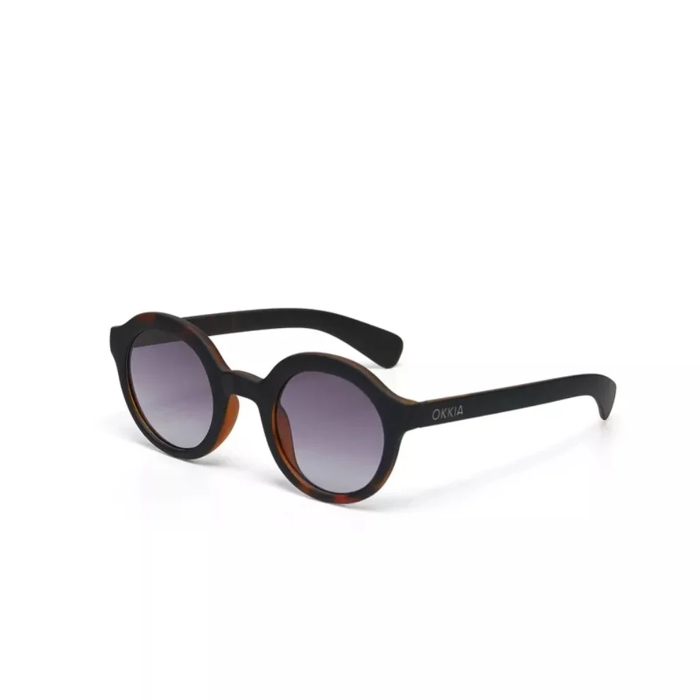 Okkia Eyewear - Lauro Unisex Round Havana Sunglasses