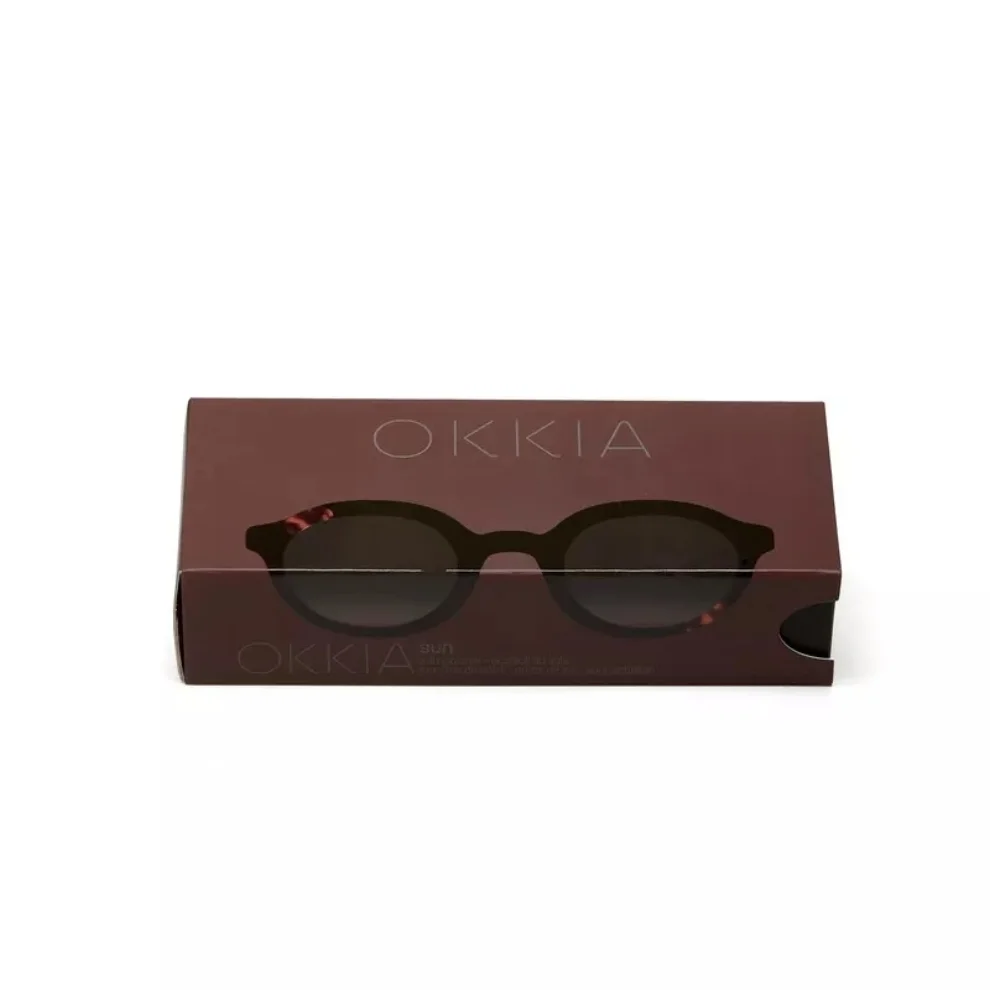 Okkia Eyewear - Lauro Unisex Round Havana Sunglasses