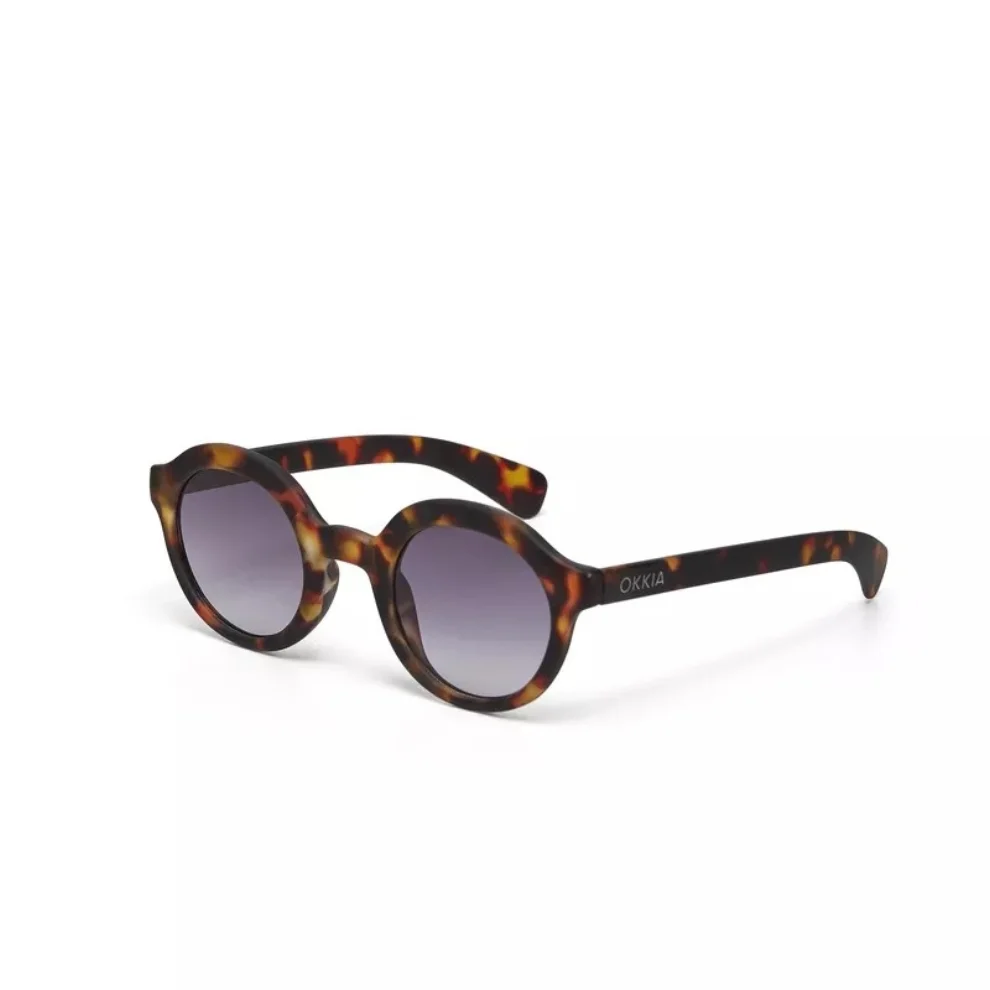 Okkia Eyewear - Lauro Unisex Round Havana Sunglasses