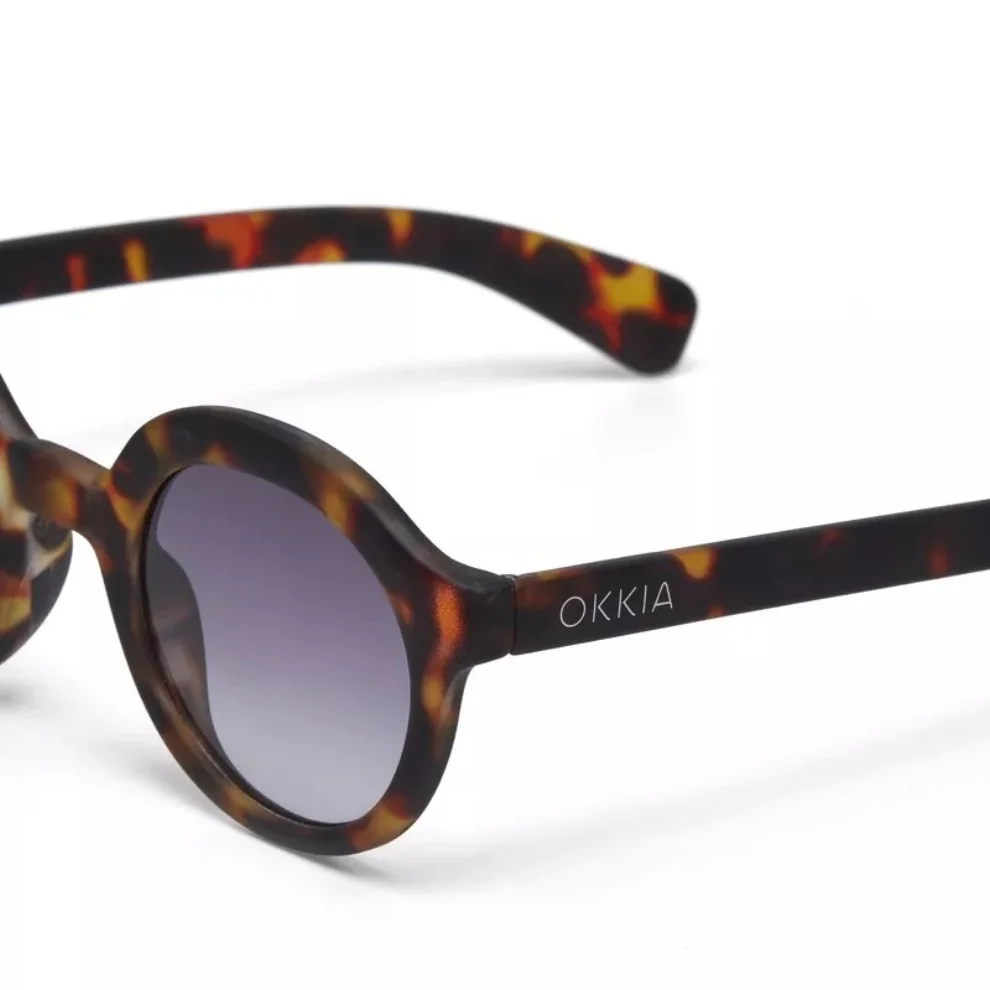 Okkia Eyewear - Lauro Unisex Round Havana Sunglasses