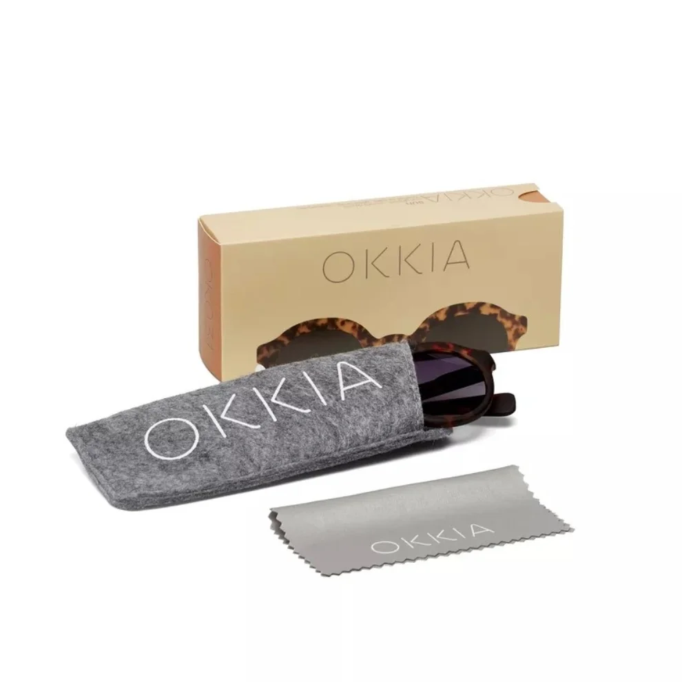 Okkia Eyewear - Lauro Unisex Round Havana Sunglasses