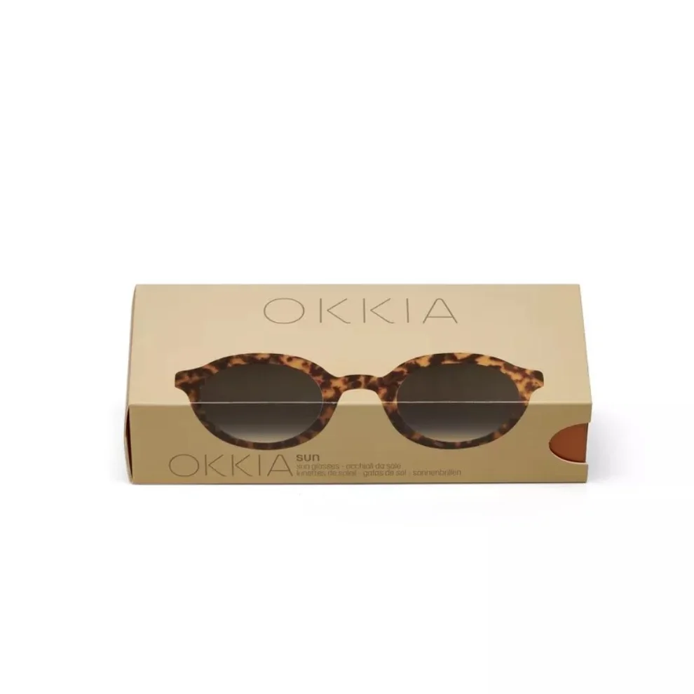 Okkia Eyewear - Lauro Unisex Round Havana Sunglasses