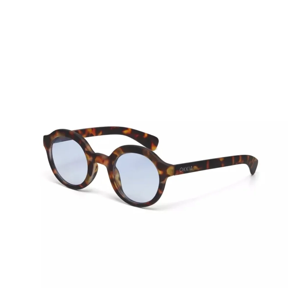 Okkia Eyewear - Lauro Unisex Round Classic Havana Sunglasses Gradient