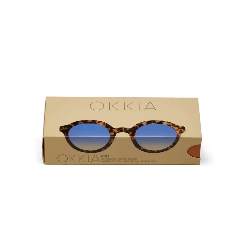 Okkia Eyewear - Lauro Unisex Round Classic Havana Sunglasses Gradient