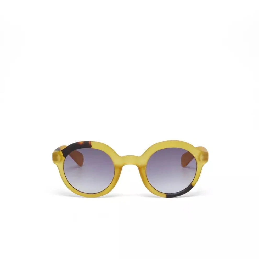 Okkia Eyewear - Lauro Unisex Round Classic Havana Sunglasses Gradient