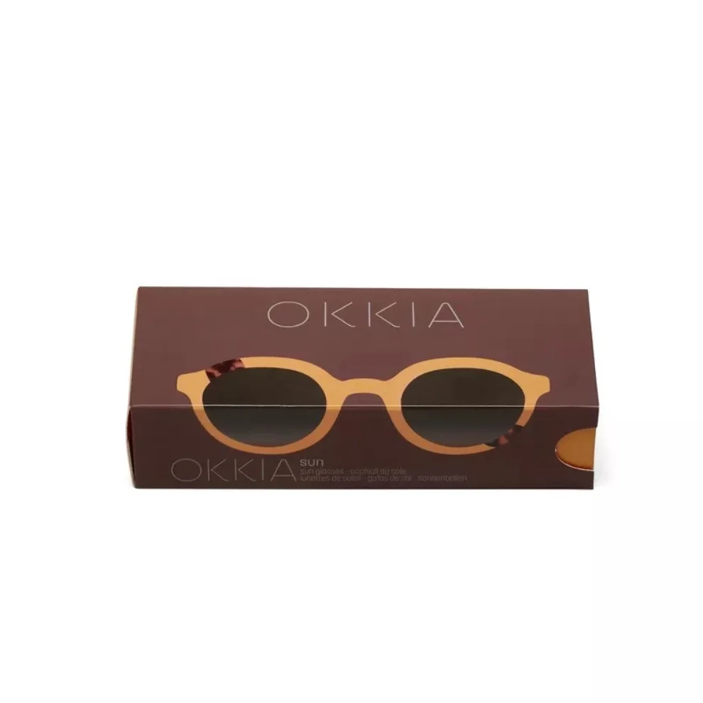 Okkia Eyewear - Lauro Unisex Round Classic Havana Sunglasses Gradient