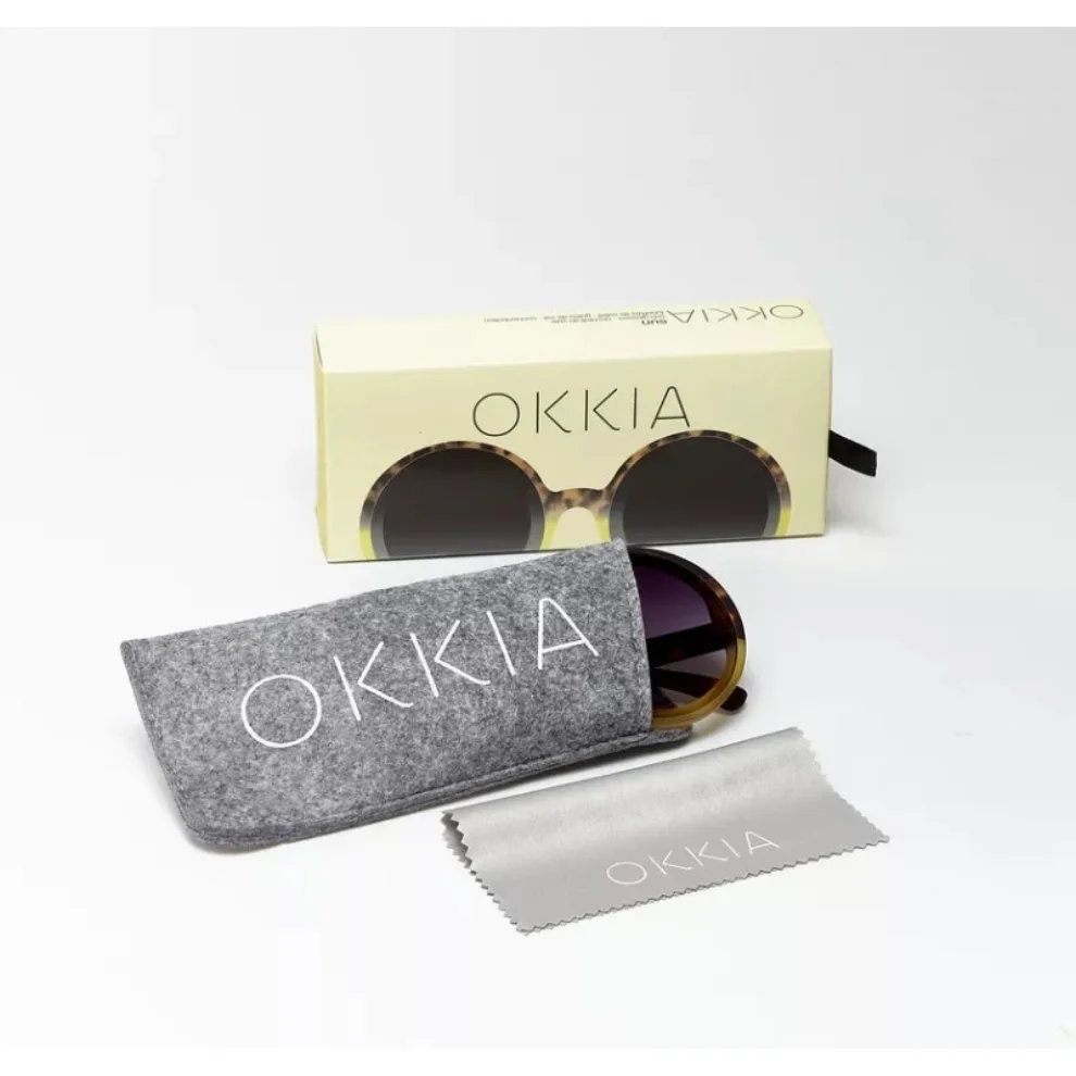 Okkia Eyewear - Monica Unisex Büyük Yuvarlak Güneş Gözlüğü