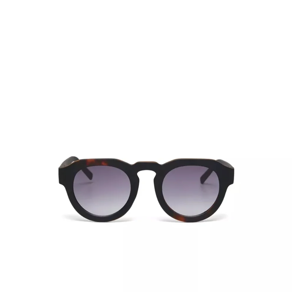 Okkia Eyewear - Zeno Round Unisex Klasik Havana Güneş Gözlüğü Gradyan