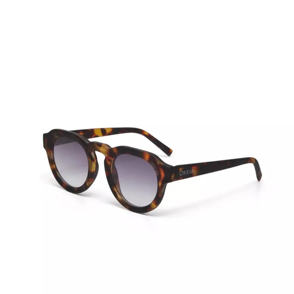 Okkia Eyewear - Zeno Round Unisex Classic Havana Sunglasses Gradient