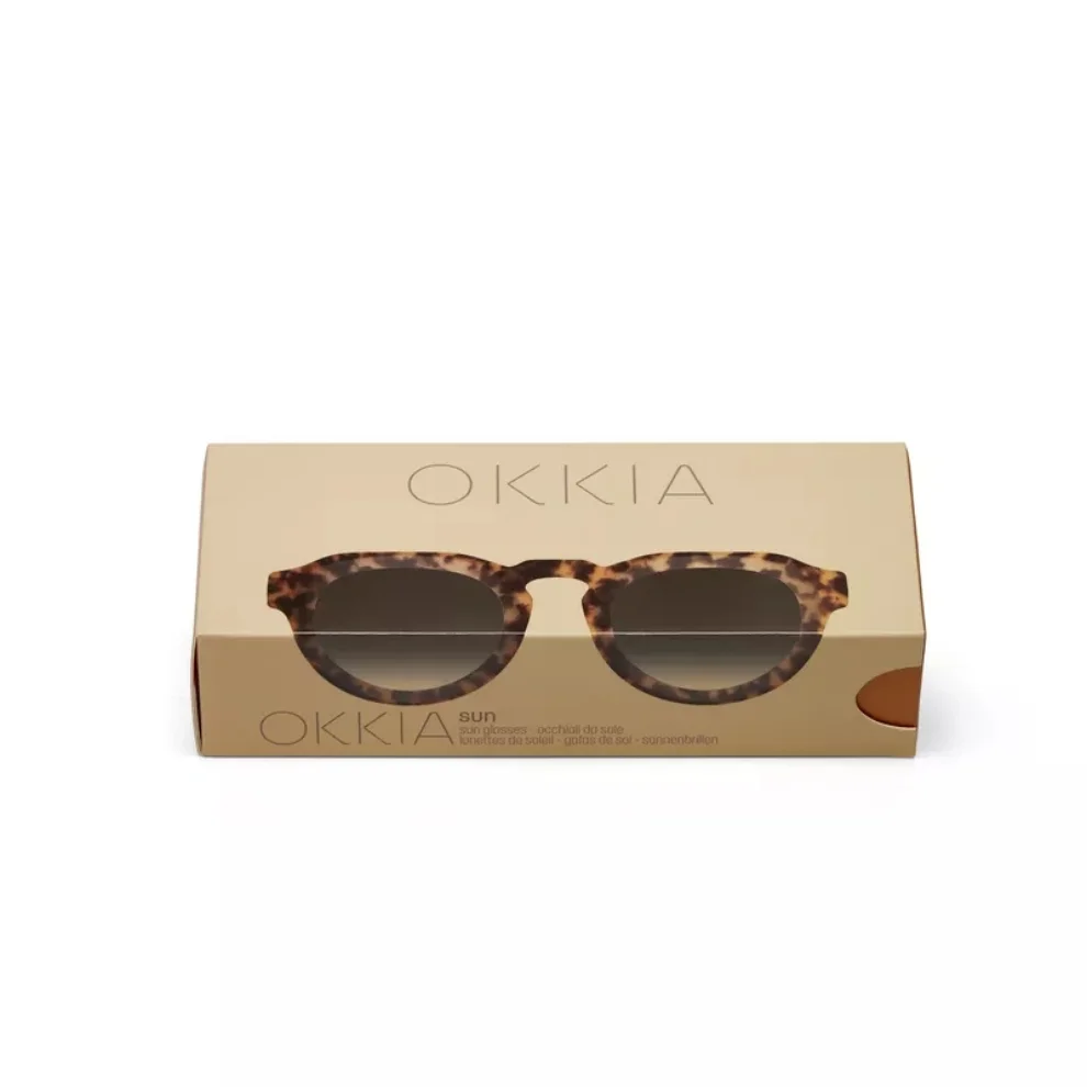 Okkia Eyewear - Zeno Round Unisex Classic Havana Sunglasses Gradient