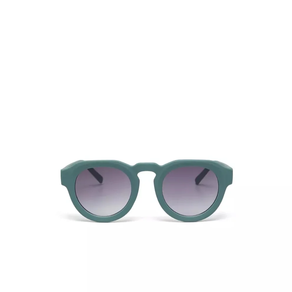 Okkia Eyewear - Zeno Round Unisex Klasik Havana Güneş Gözlüğü Gradyan