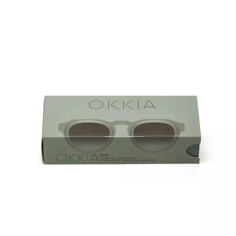 Okkia Eyewear - Zeno Round Unisex Klasik Havana Güneş Gözlüğü Gradyan