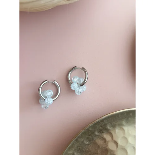 Pierre Violette - Bubble Rodium Real Stone Earrings