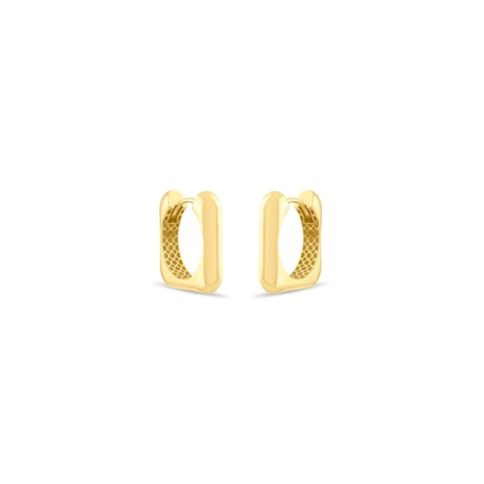 Safir Mücevher - Gold Retro Earrings