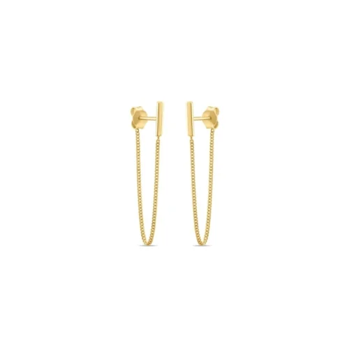 Safir Mücevher - Gold Chain Earrings