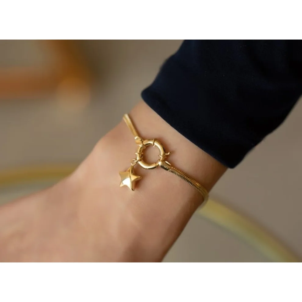 Safir Mücevher - Lovely Italian Star Bracelet