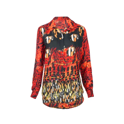 Hangout Design Store - Flames - Silk Satin Blouse