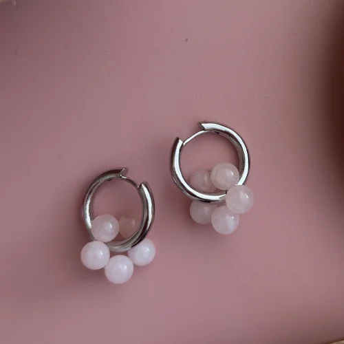 Pierre Violette - Bubble Rodium Real Stone Earrings
