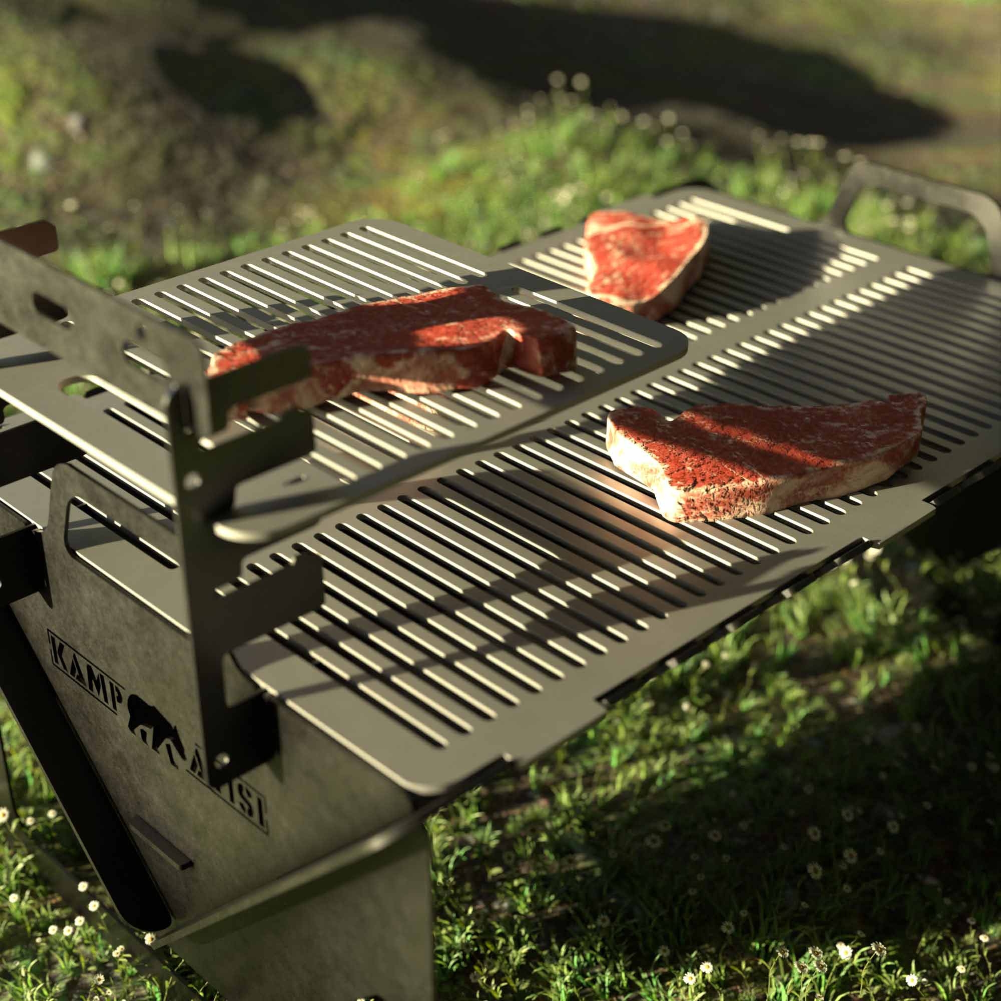 Kamp Ayısı® CampyTri Grill™: Collapsible Bushcraft Grill