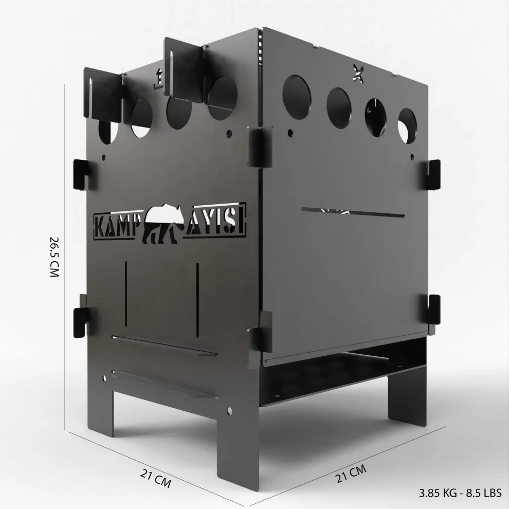 Kamp Ayısı - Pyro Ateş Kutusu: Portatif Ve Katlanır Çok Yakıtlı Kamp Ocağı