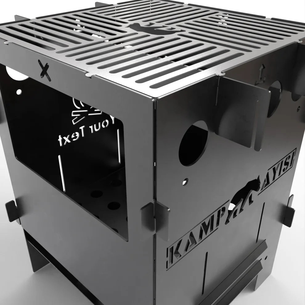 Kamp Ayısı® CampyTri Grill™: Collapsible Bushcraft Grill