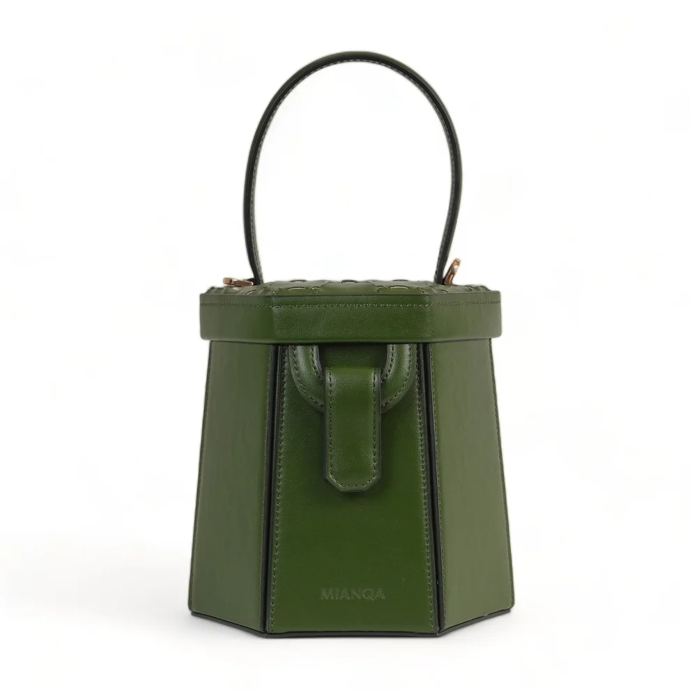 Mianqa - Elif Cactus Leather Hexagon Shoulder & Crossbody Bag