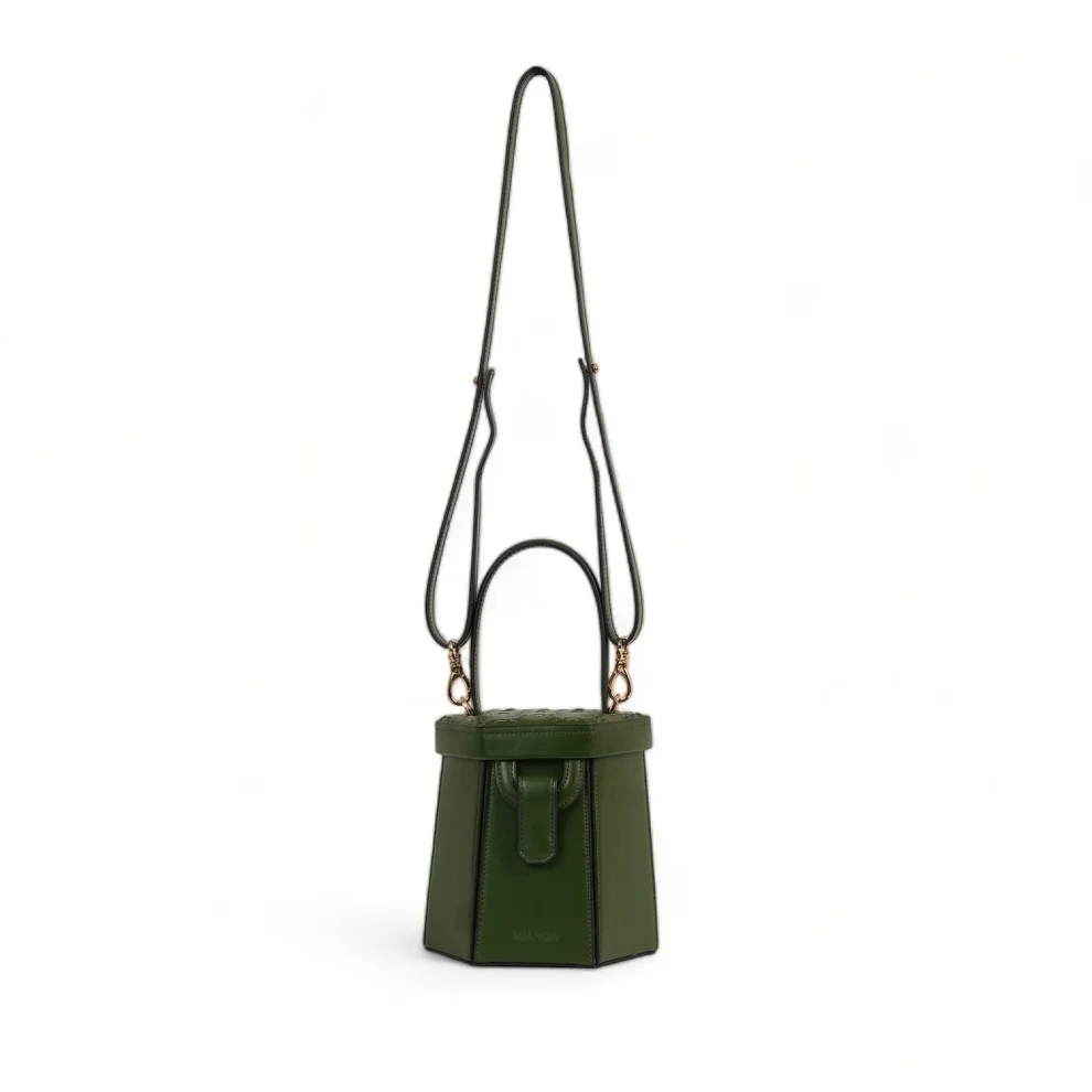 Mianqa - Elif Cactus Leather Hexagon Shoulder & Crossbody Bag