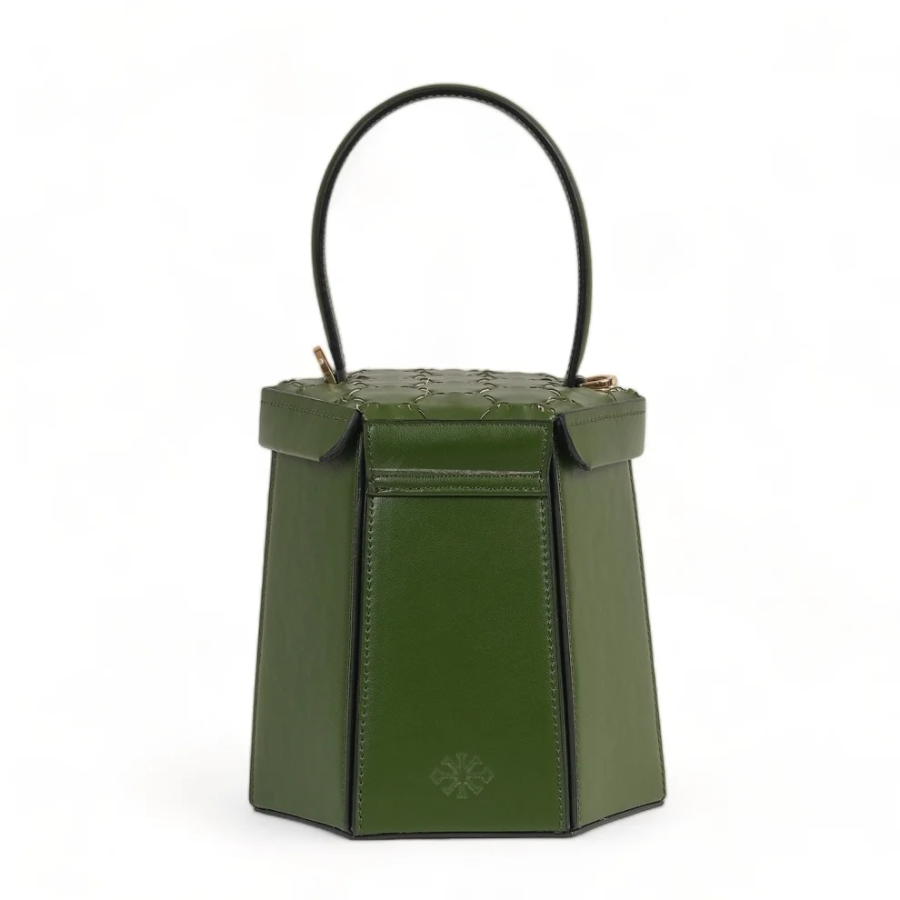 Mianqa - Elif Cactus Leather Hexagon Shoulder & Crossbody Bag