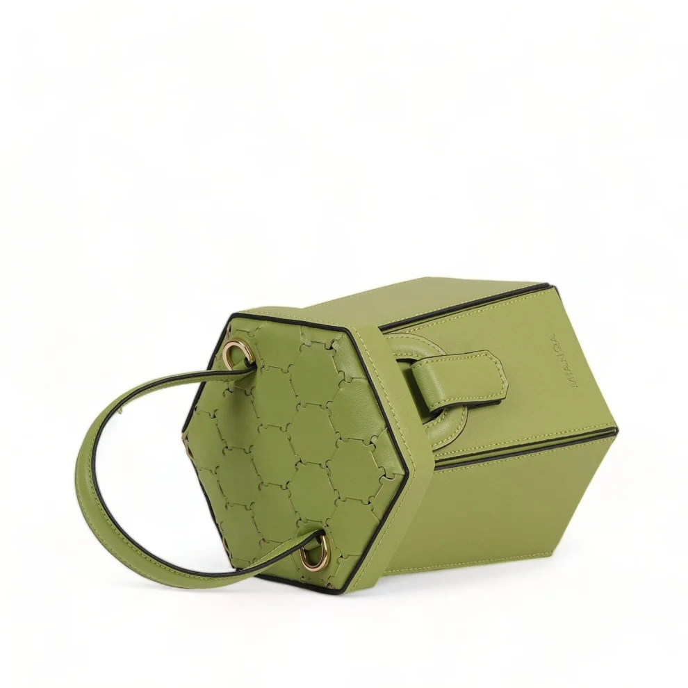 Mianqa - Vegan Apple Leather Hexagon Crossbody & Shoulder Bag
