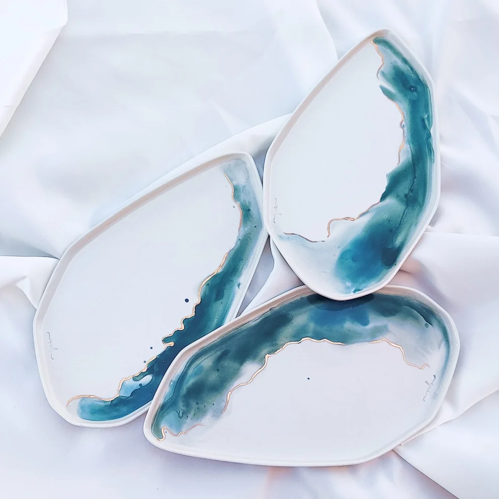 Opia Ceramics - Watercolor Porcelain Plate