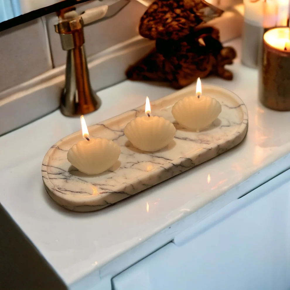 B My Stone - Marble Tray Candle Set
