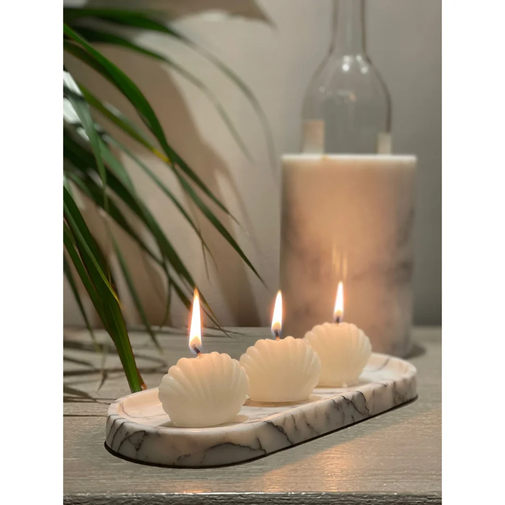 B My Stone - Marble Tray Candle Set