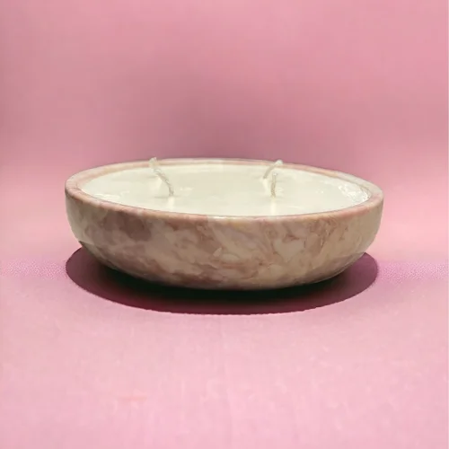 B My Stone - Pinky Marble Candle Holder