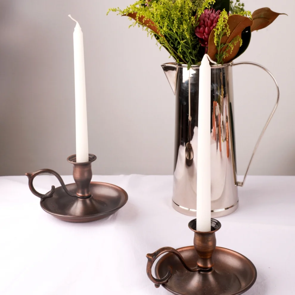 Gaia's Store - Oxidized Copper Hand Candlestick