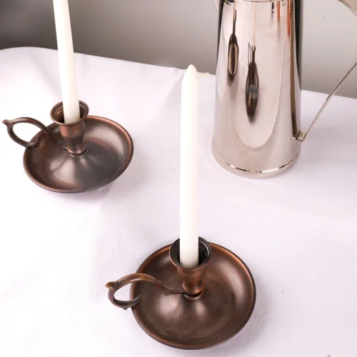 Gaia's Store - Oxidized Copper Hand Candlestick