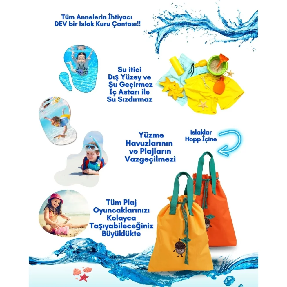 Atelier Bomonti - Wet&dry Waterproof Wet Dry Dirty Clean Beach Pool Functional Mommy Kids Bag