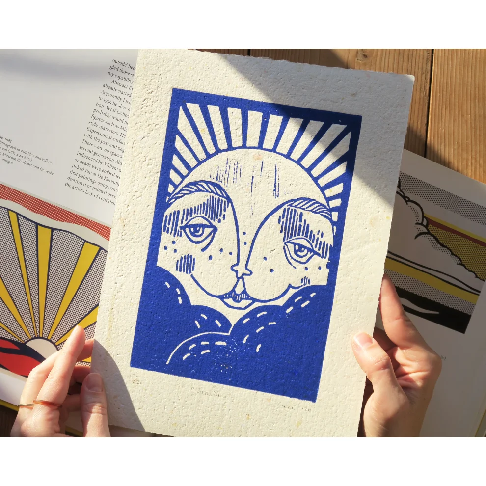 Çaçiçakaduz - Sunshine Linoleum Print