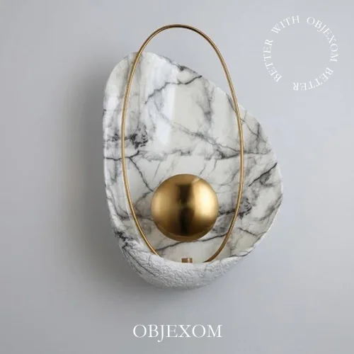 OBJEXOM - Oyster Marble Wall Sconce